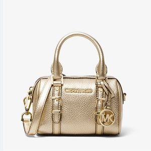 Michael kors gold leather crossbody bag